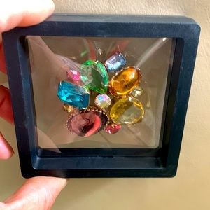 RARE VTG FRUIT SALAD OVERSIZED  MULTI COLOR SHAPE TEXTURE PERFECT BROOCH PIN